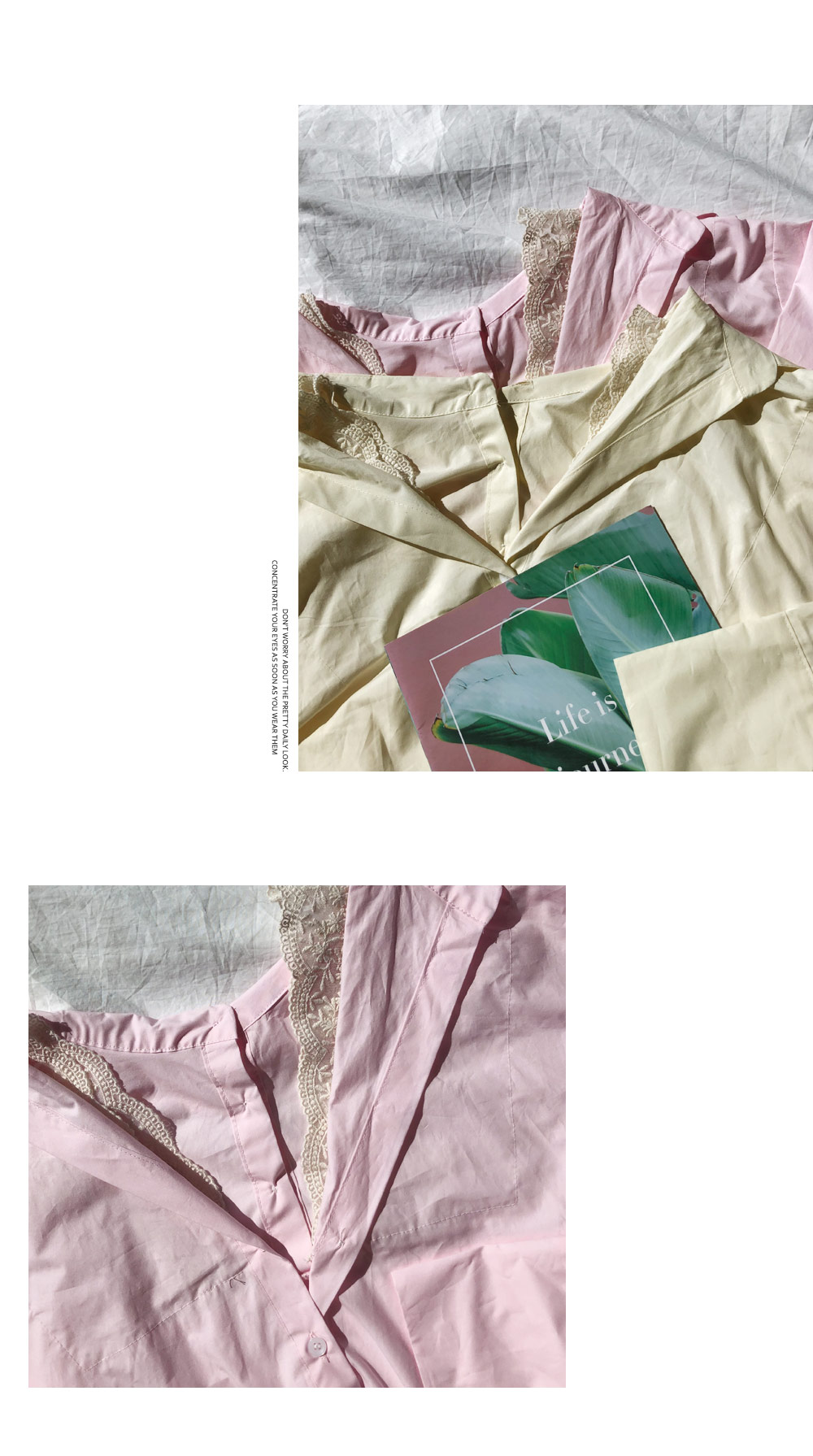 レースネックシャツ・全2色 | DHOLIC | 詳細画像4
