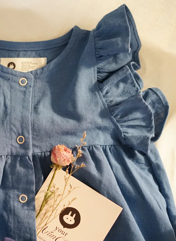 袖フリルリネン混ボディスーツ | 詳細画像1