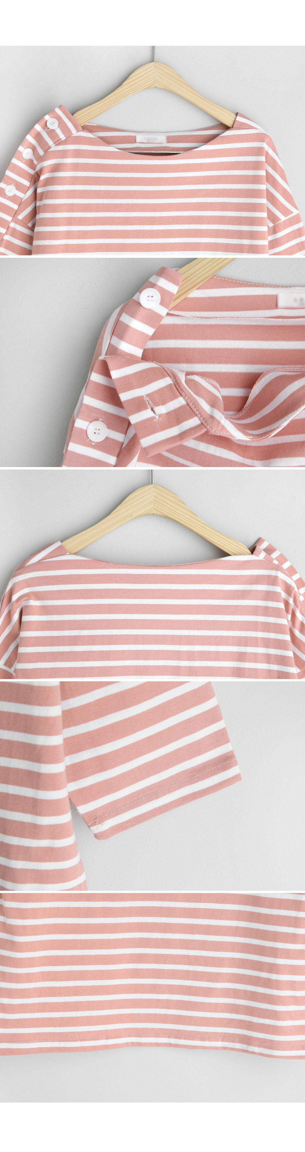 ボタンボーダーTシャツ・全3色 | DHOLIC PLUS | 詳細画像8