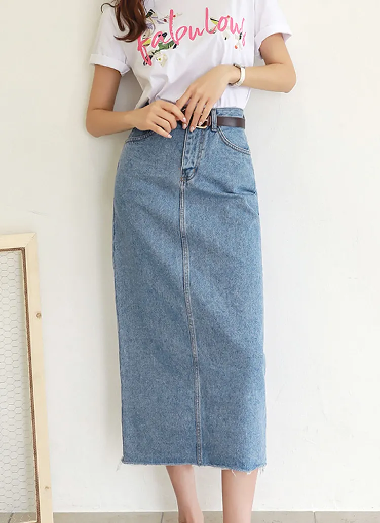 カットヘムデニムスカート | styleonme | 詳細画像1