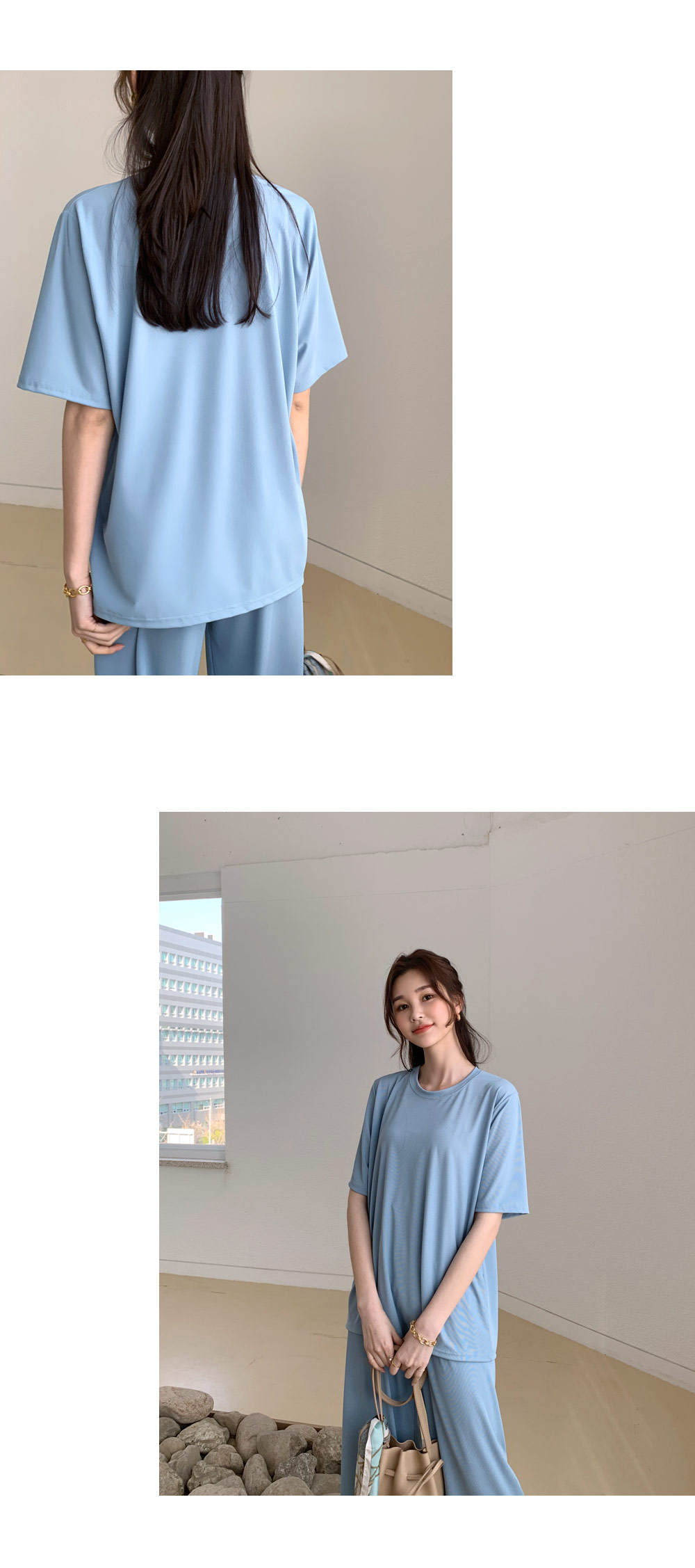 リブ半袖Tシャツ&パンツSET・全5色 | DHOLIC | 詳細画像3