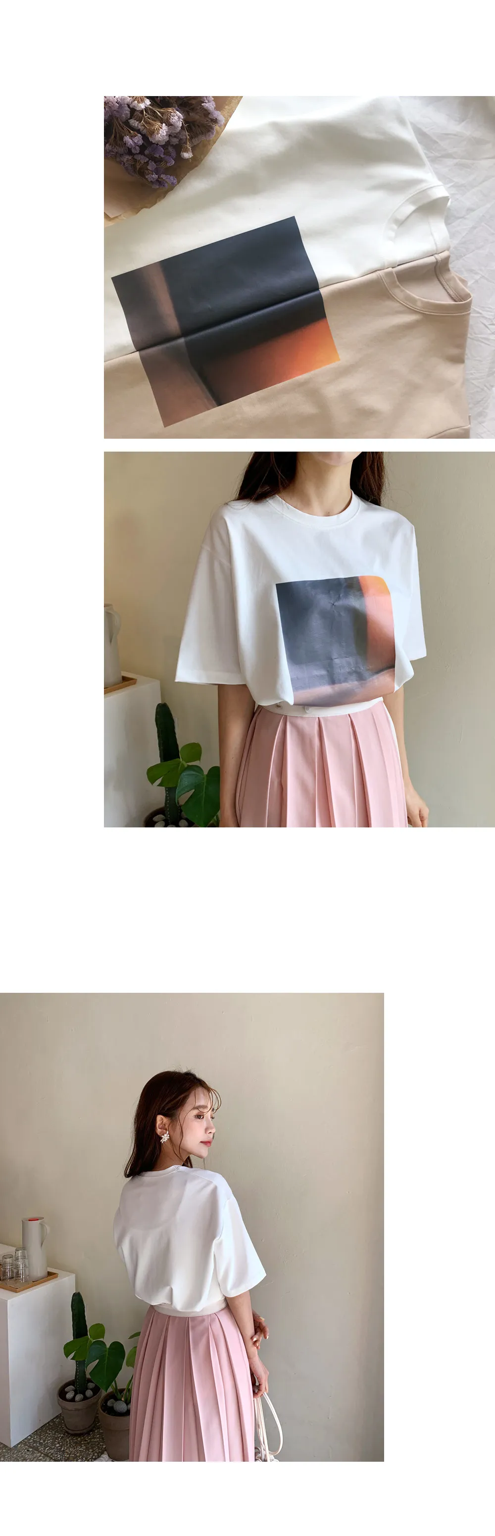 スクエアプリントTシャツ・全2色 | DHOLIC | 詳細画像4