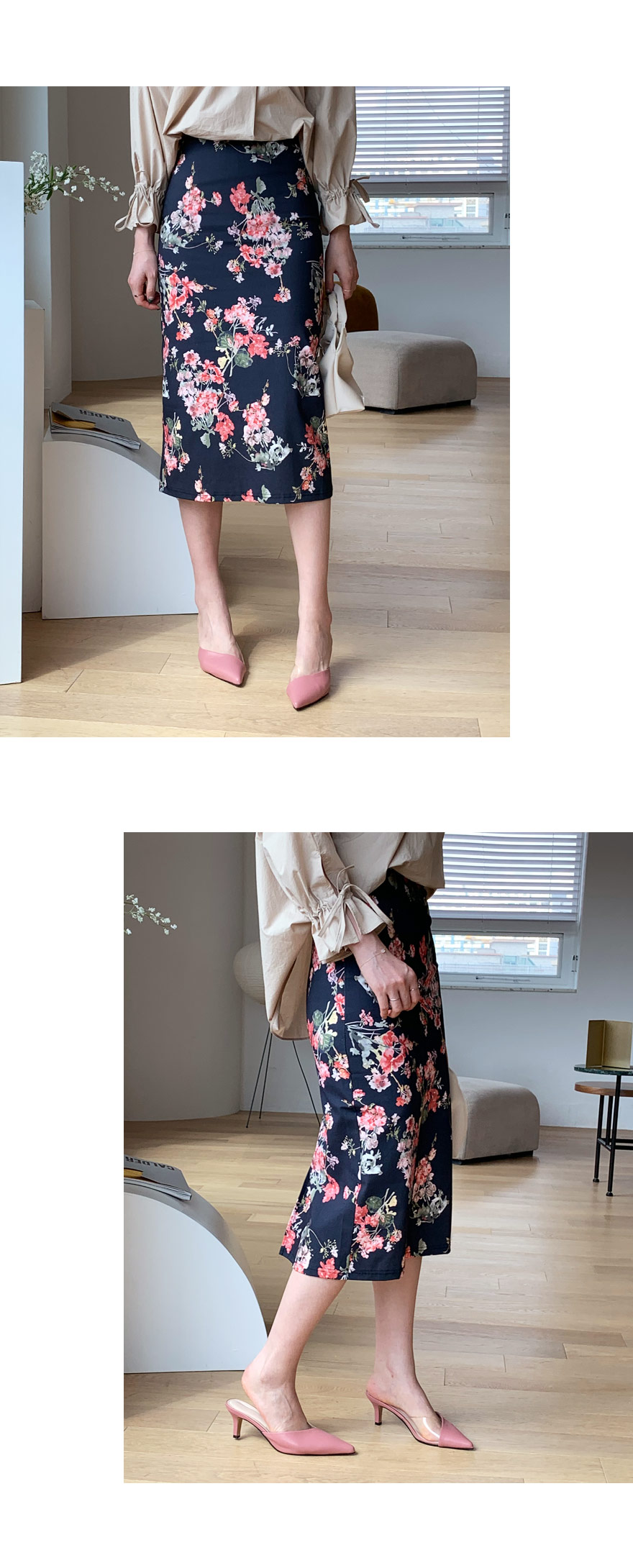 フローラルHラインスカート・全3色 | DHOLIC PLUS | 詳細画像2