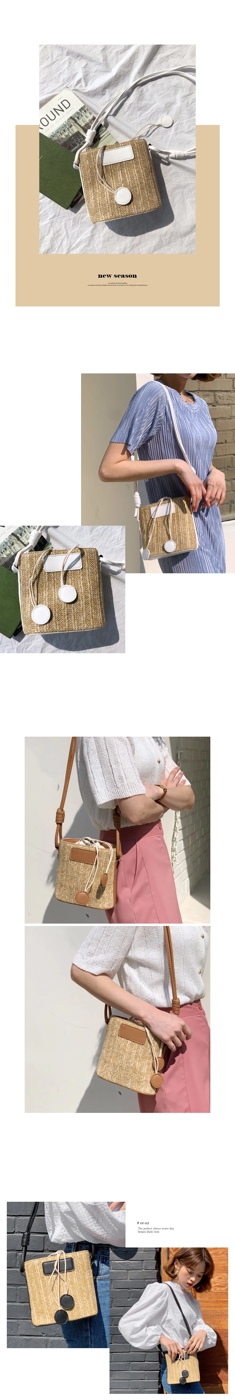 巾着コントラストバッグ・全3色 | DHOLIC | 詳細画像2
