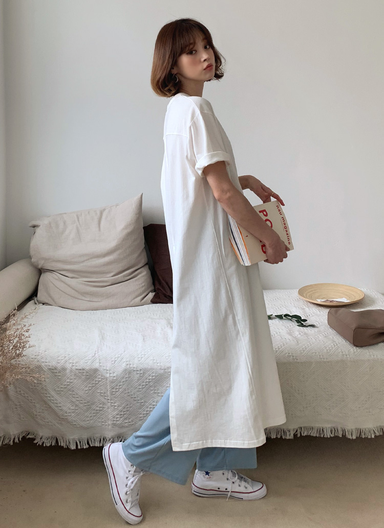 バックスリットロングTシャツ・全3色 | レディースファッション通販 - DHOLIC