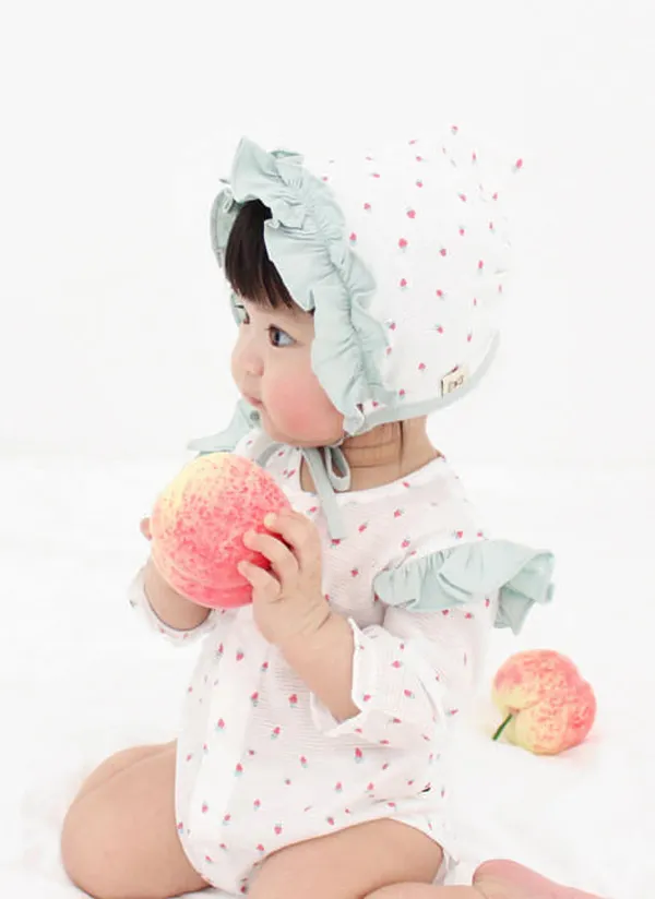 配色フリルベリー柄ボディスーツ | 詳細画像1