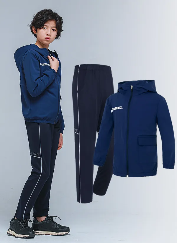 NS01フードトレーニング上下SET(ネイビー) | 詳細画像1