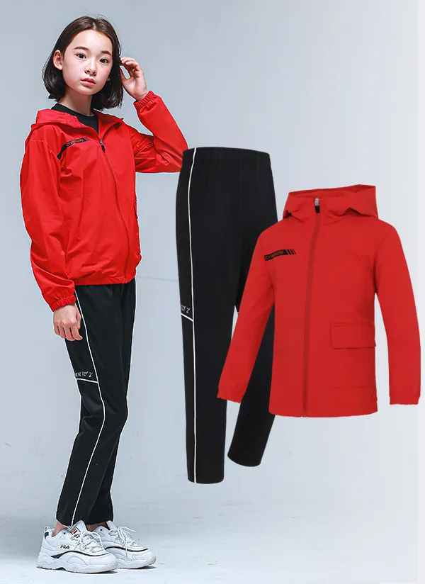 NS01フードトレーニング上下SET(レッドブラック) | 詳細画像1