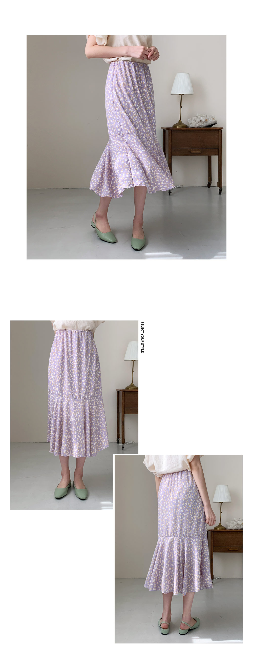 ラッフル小花柄スカート・全3色 | DHOLIC | 詳細画像2