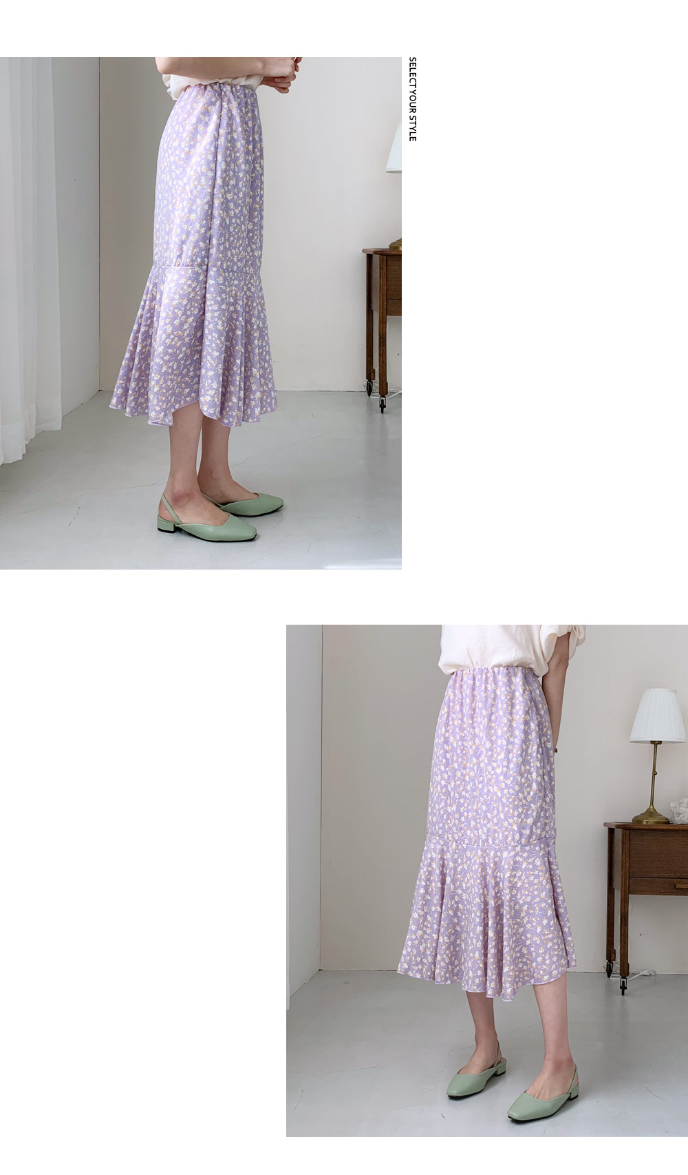 ラッフル小花柄スカート・全3色 | DHOLIC | 詳細画像5