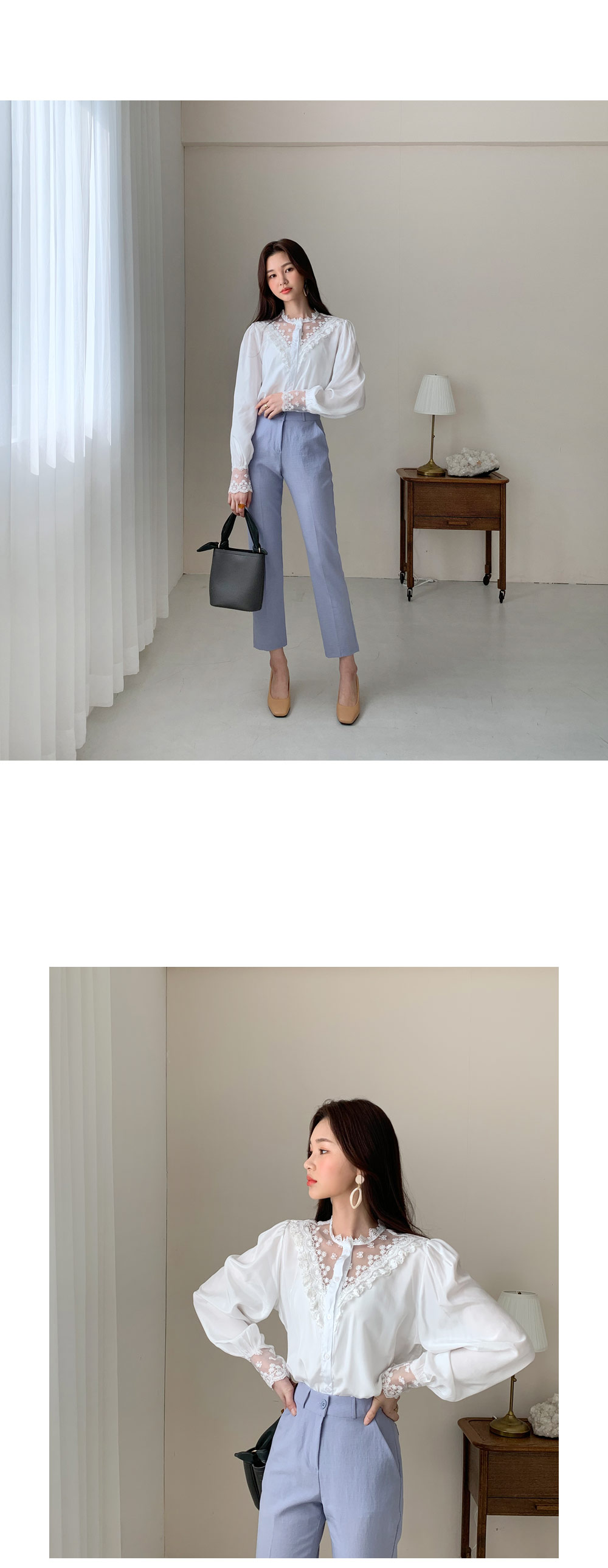 シアーレースポイントブラウス・全2色 | DHOLIC | 詳細画像6