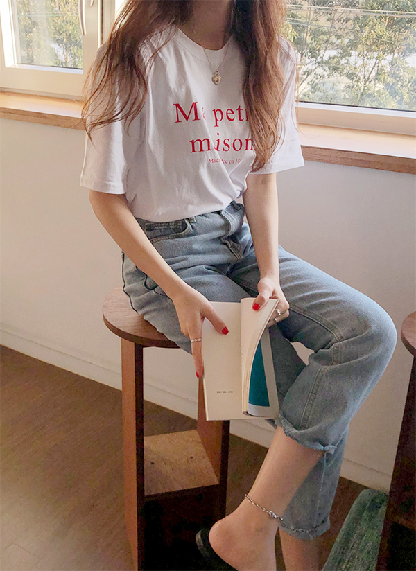 maisonレタリング半袖Tシャツ | jellpe | 詳細画像1