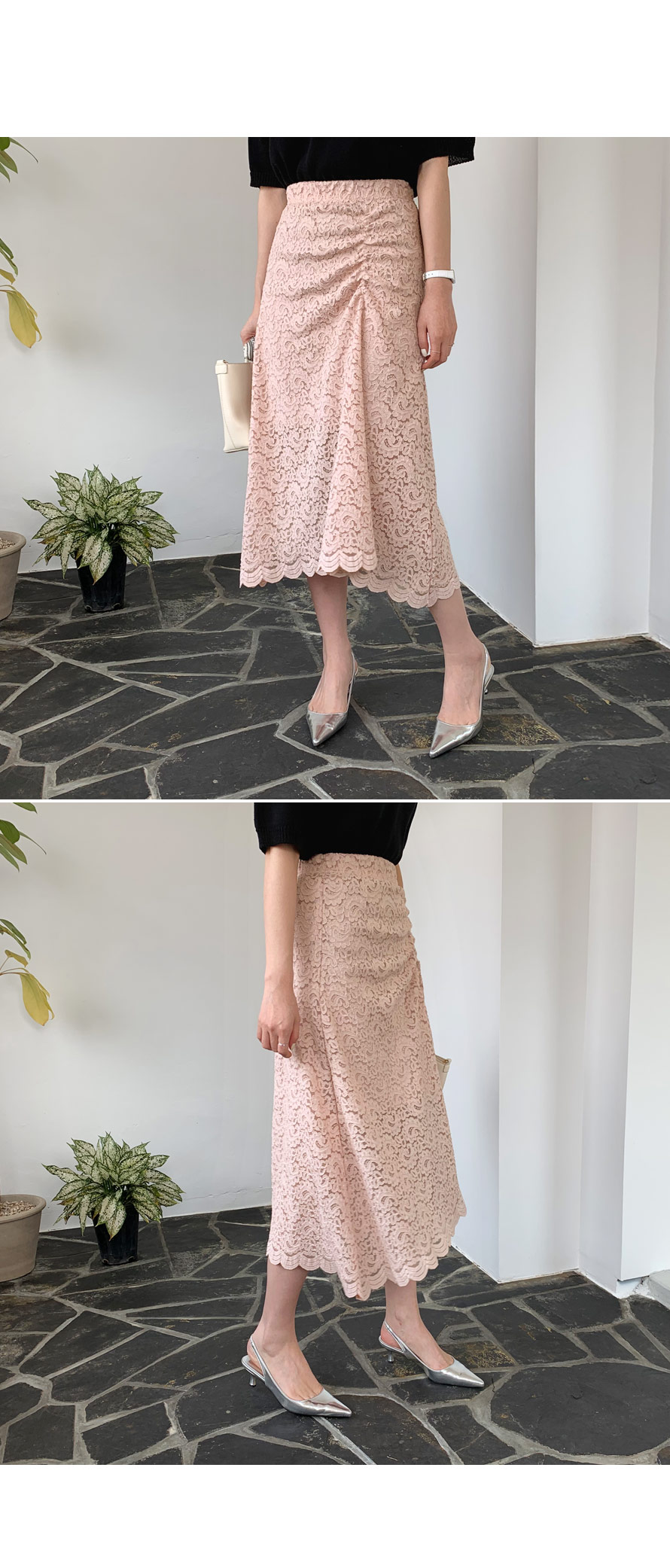 ギャザーレーススカート・全3色 | DHOLIC PLUS | 詳細画像2