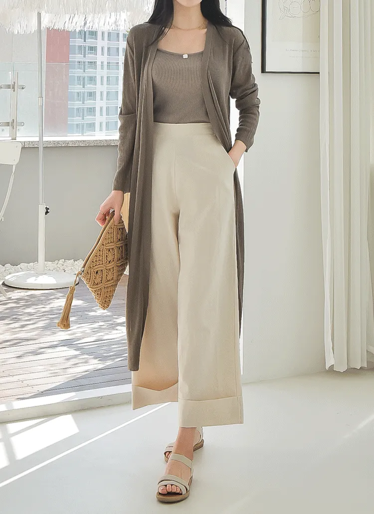 スリットロングシアーニットカーディガン | everynana | 詳細画像1