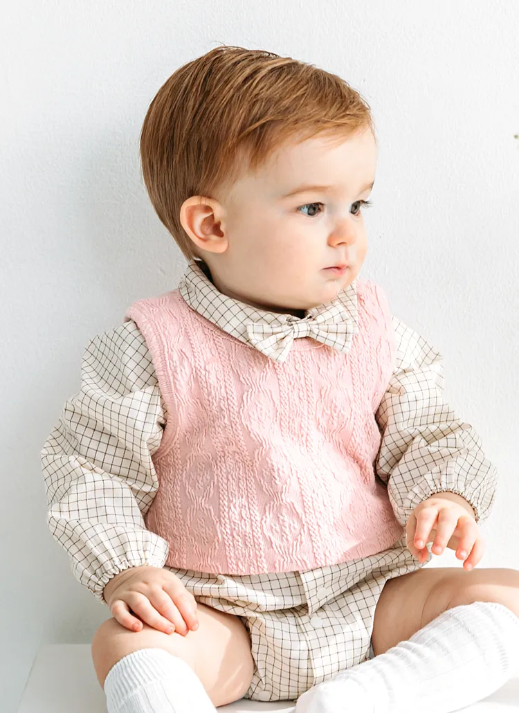 ツイストショートベスト(ピンク) | 詳細画像1