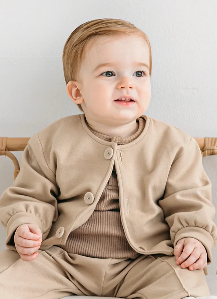 ラウンドネックブルゾン(ベージュ) | 詳細画像1