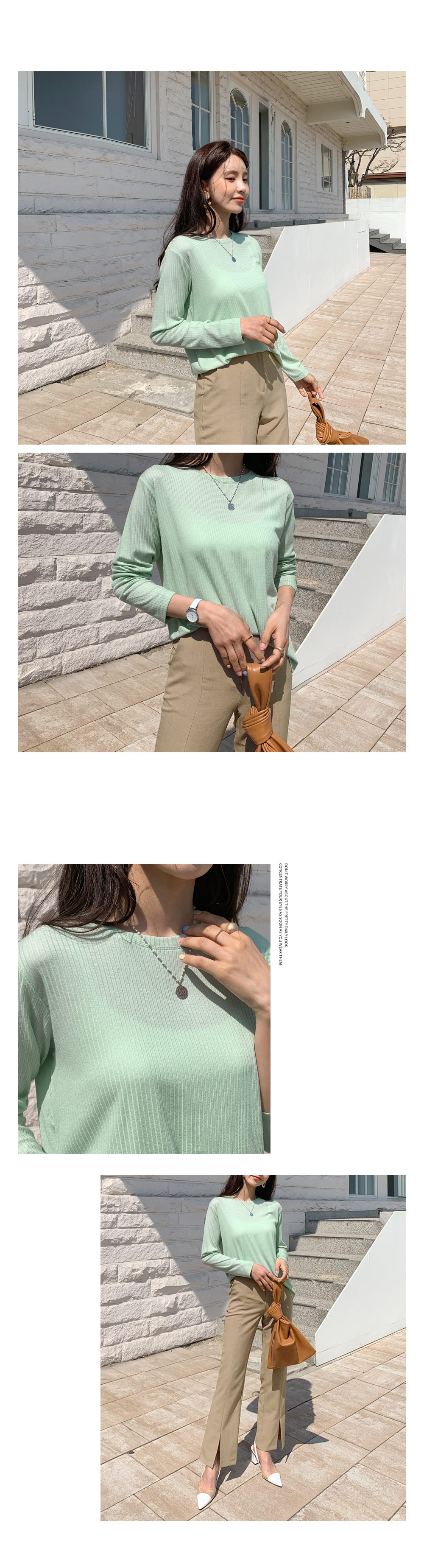 リブラウンドネックTシャツ・全6色 | DHOLIC | 詳細画像2