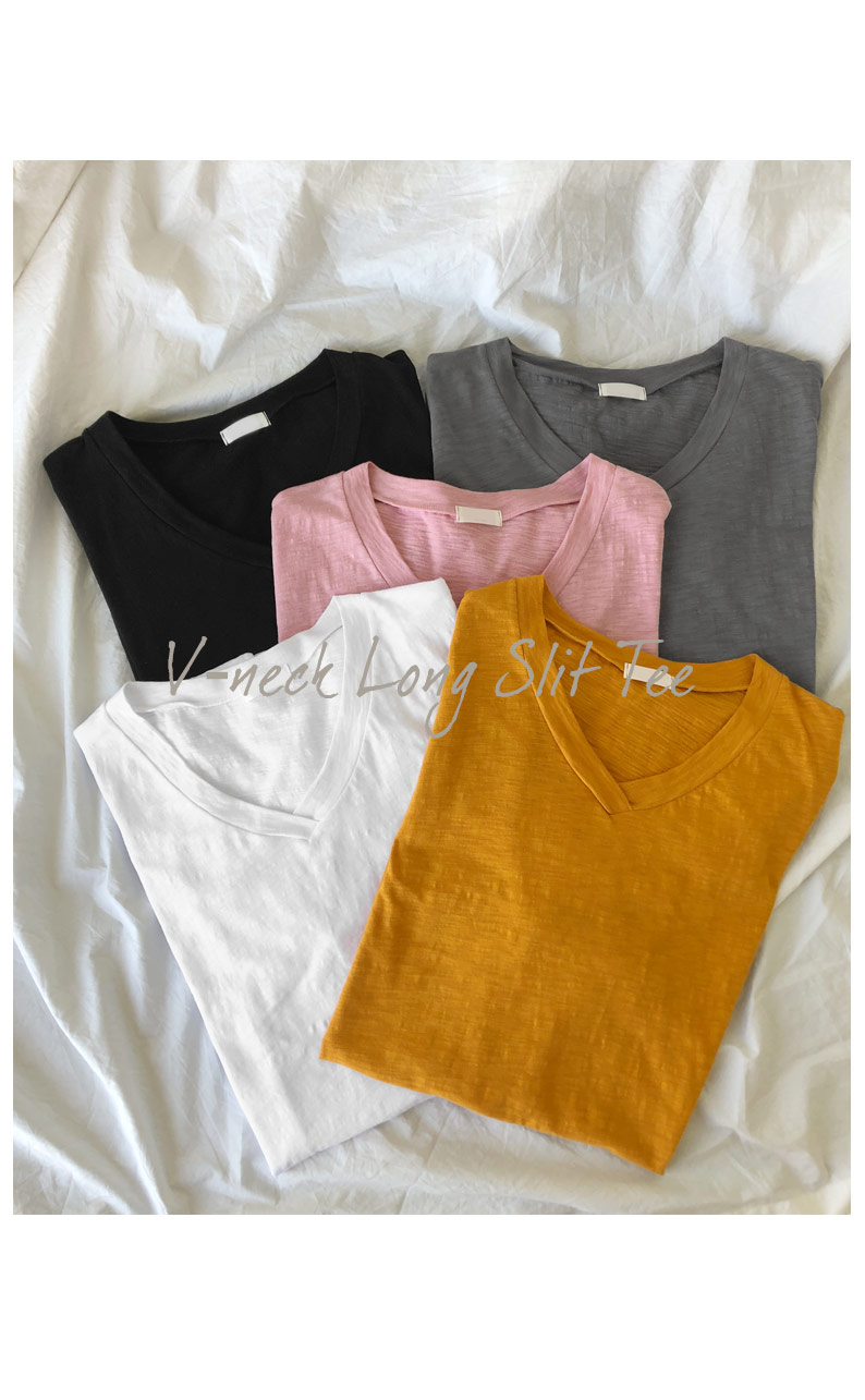 VネックスリットTシャツ・全6色 | DHOLIC PLUS | 詳細画像2