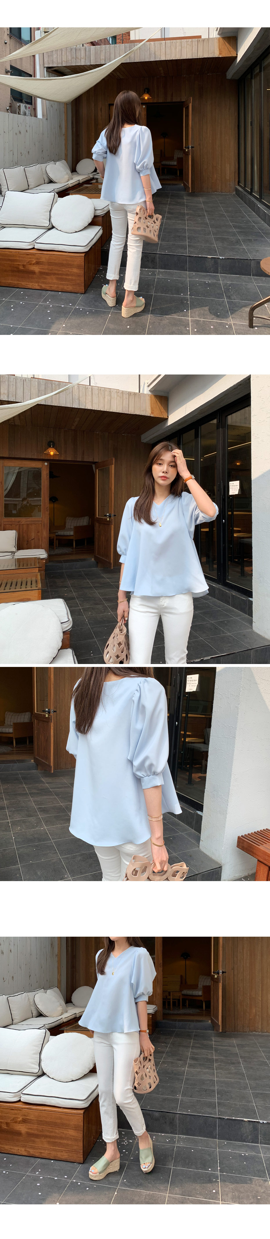 Vネックパフブラウス・全5色 | DHOLIC PLUS | 詳細画像7