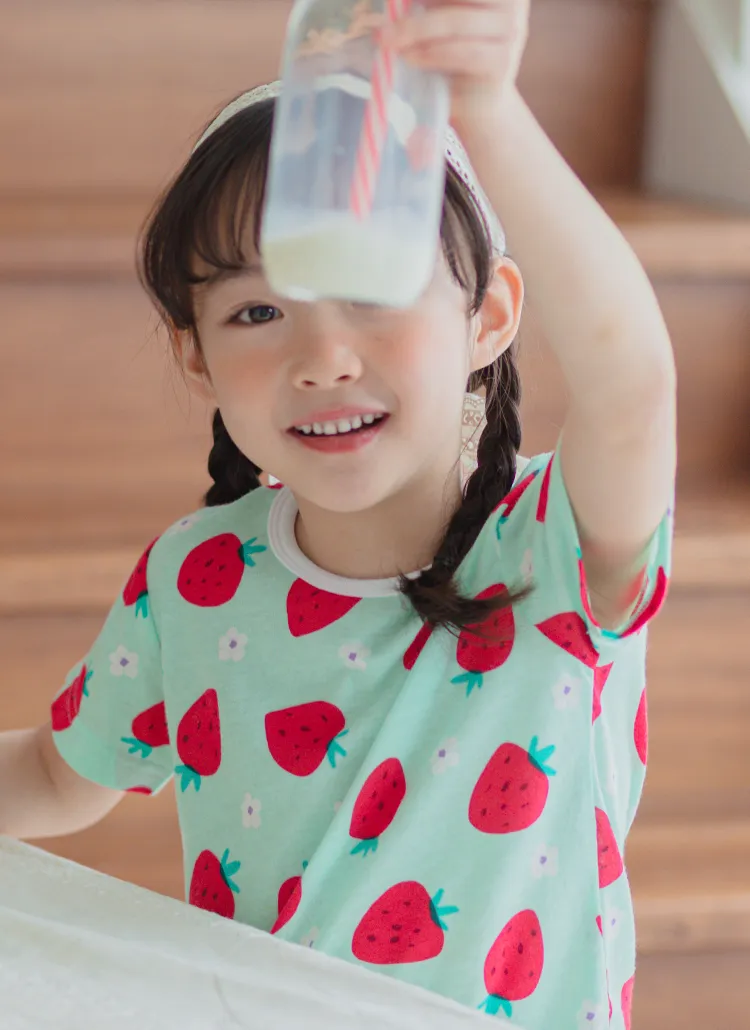 StrawberryflowerパジャマSET(ミント) | 詳細画像1
