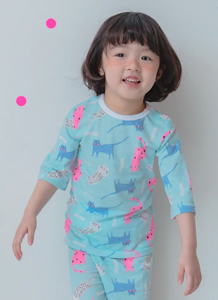 cat playroundパジャマSET(ミント) | 詳細画像1