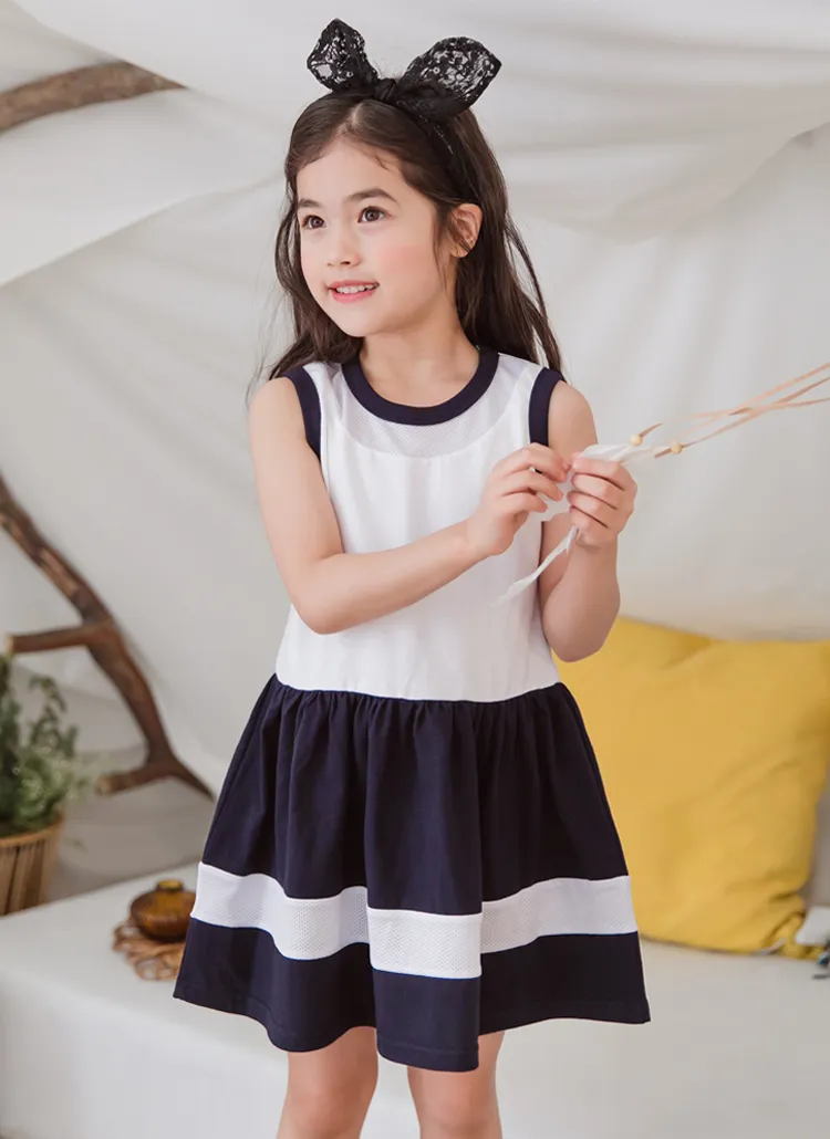 メッシュライン配色ワンピース | 詳細画像1