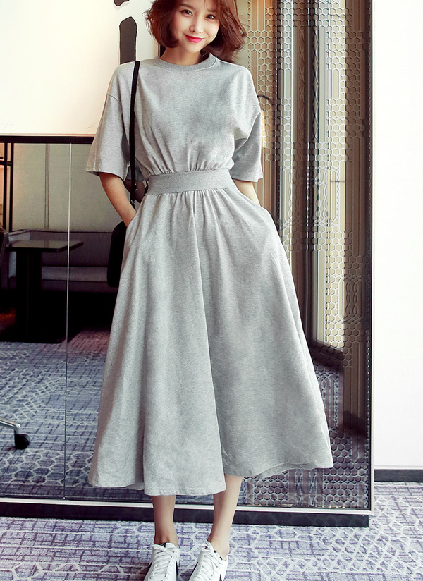 コットンシンプルロングワンピース レディースファッション通販 Dholicディーホリック ファストファッション 水着 ワンピース