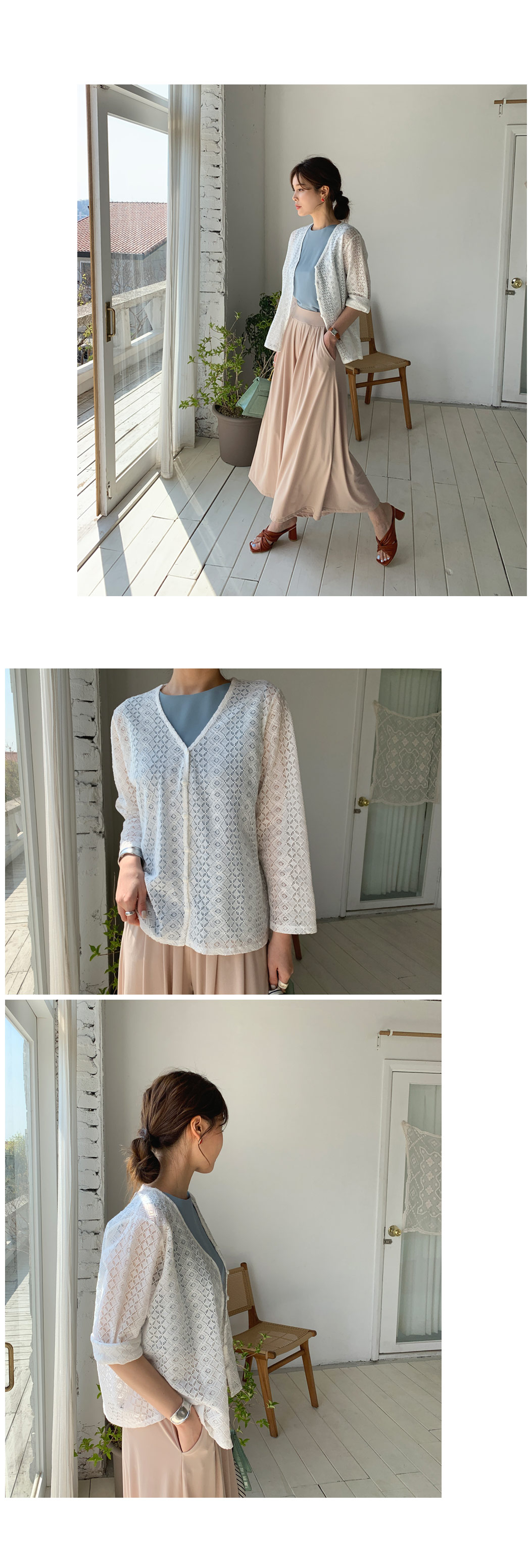 レースボタンカーディガン・全2色 | DHOLIC PLUS | 詳細画像3