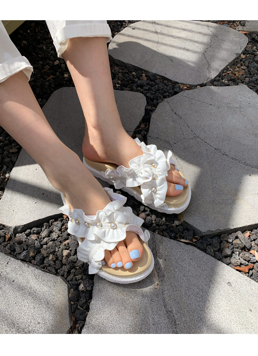 パールフリルクロスサンダル・全2色 | DHOLIC PLUS | 詳細画像2