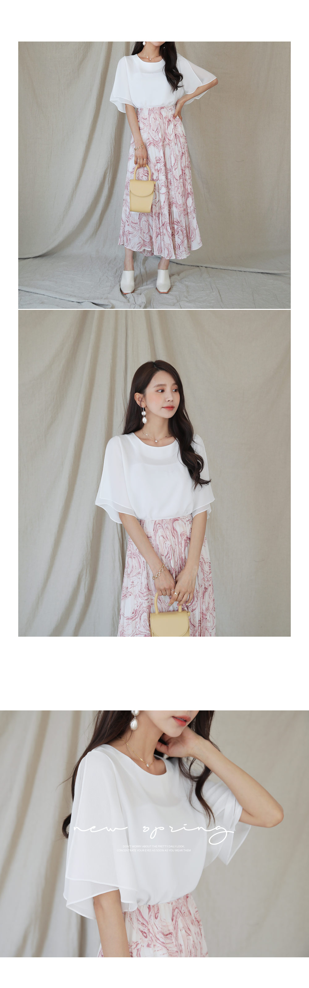 マーブリングプリーツスカート・全3色 | DHOLIC | 詳細画像3