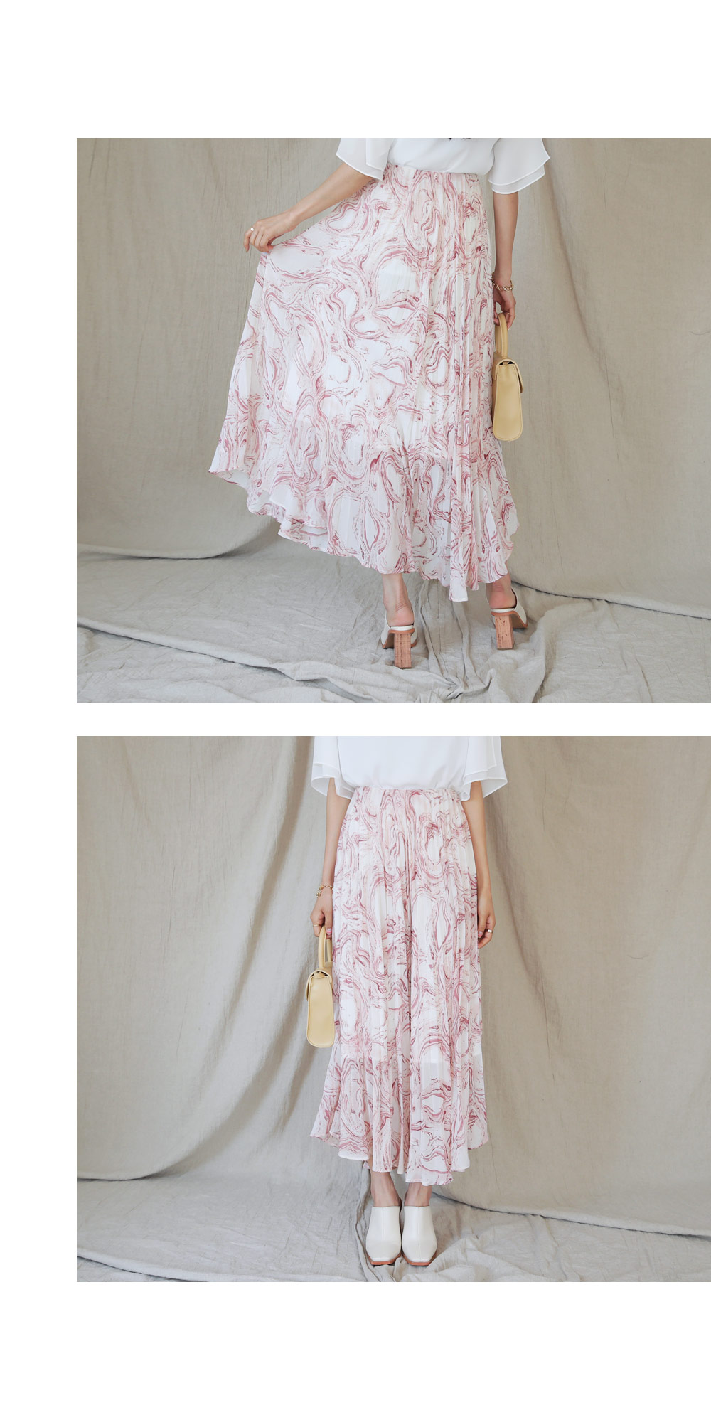 マーブリングプリーツスカート・全3色 | DHOLIC | 詳細画像5