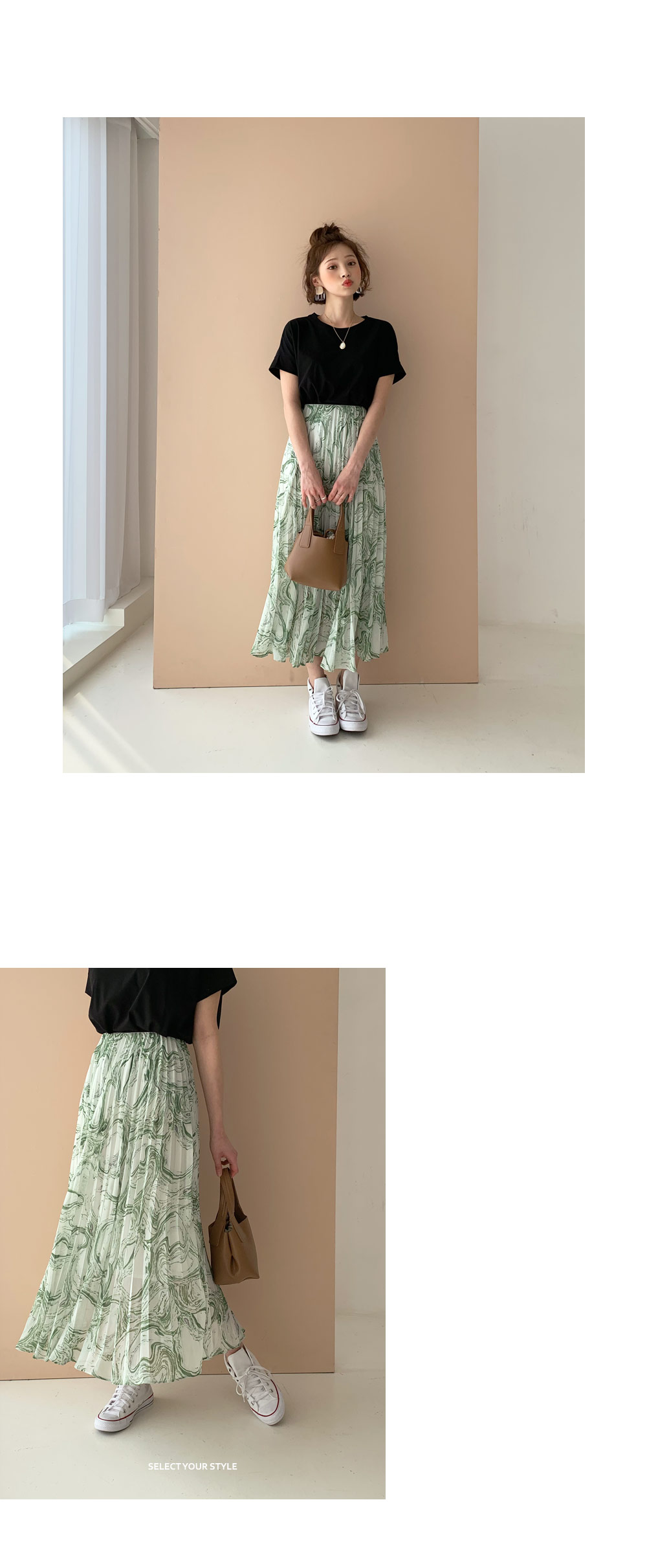 マーブリングプリーツスカート・全3色 | DHOLIC | 詳細画像9