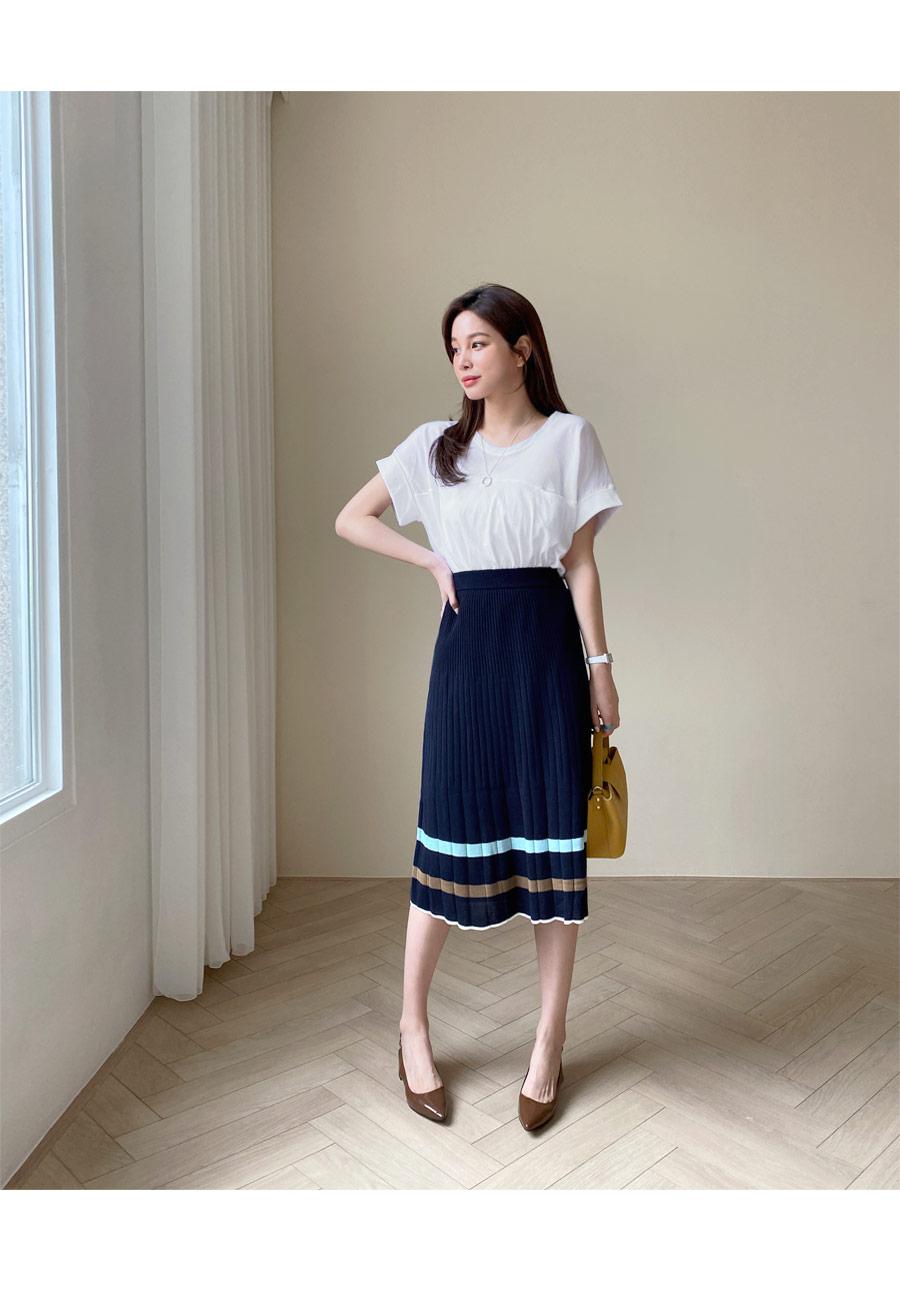 配色ニットスカート・全2色 | DHOLIC PLUS | 詳細画像3