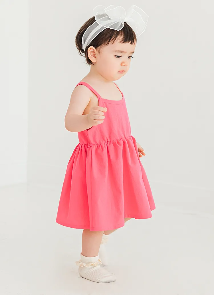 ギャザーコットンワンピース(ピンク) | 詳細画像1