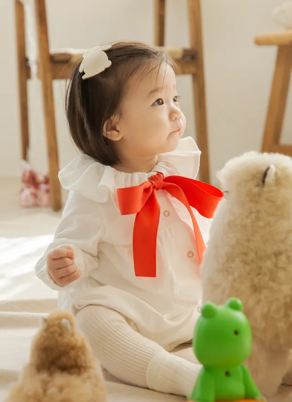 リボンラッフルカラーボディスーツ | 詳細画像1