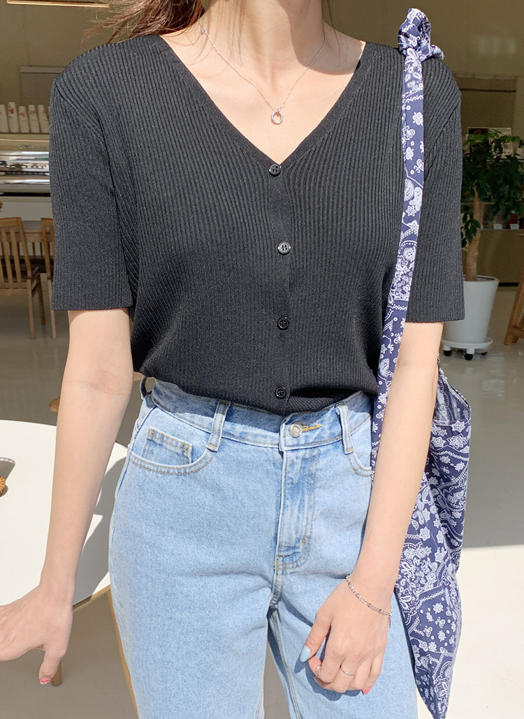 半袖リブvネックカーディガン レディースファッション通販 Dholicディーホリック ファストファッション 水着 ワンピース