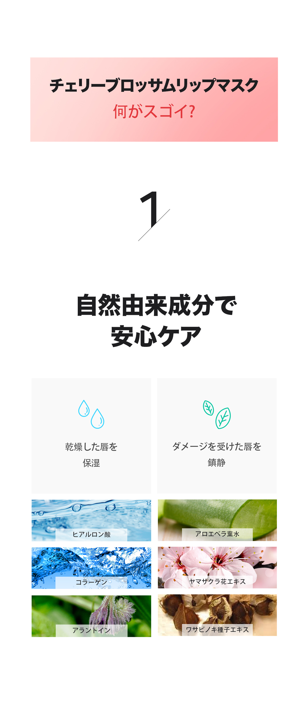 ココスター]チェリーブロッサムリップマスク(1枚入り) | 韓国コスメ