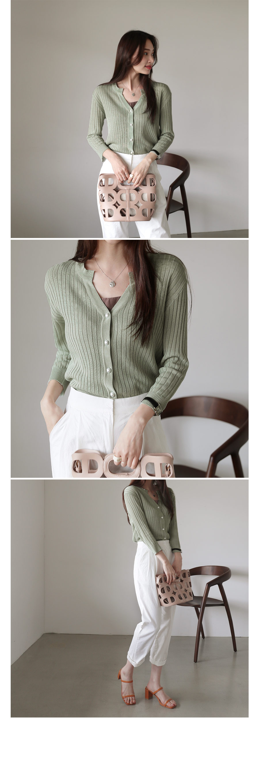 リブパールボタンカーディガン・全3色 | DHOLIC PLUS | 詳細画像5