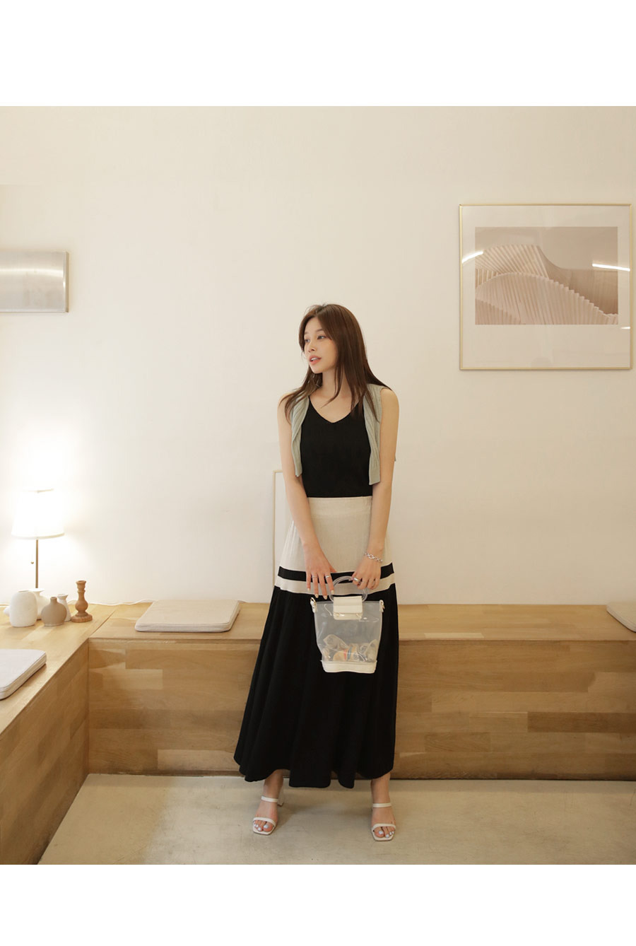 バイカラーフレアスカート・全2色 | DHOLIC PLUS | 詳細画像4