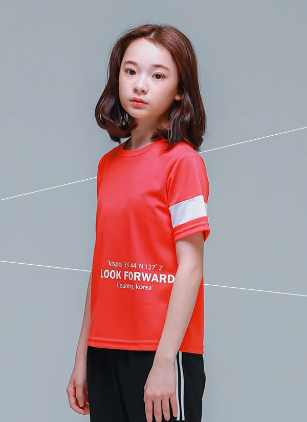 LOOK英字Tシャツ(ライトレッド) | 詳細画像1