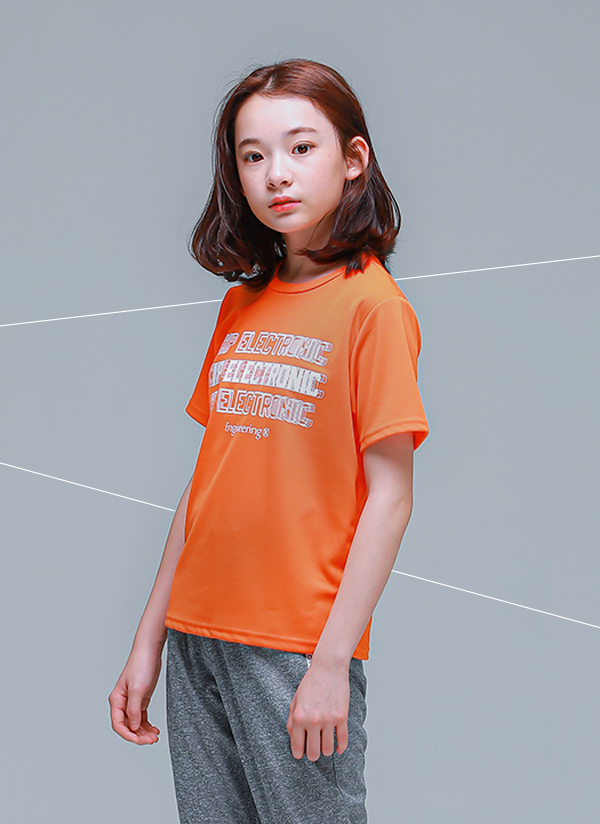 ELECTRONIC半袖Tシャツ(オレンジ) | 詳細画像1