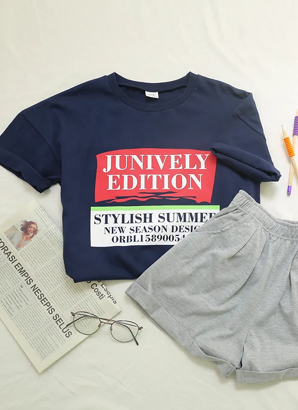 JUNIVELYロゴTシャツ(ネイビー) | 詳細画像1