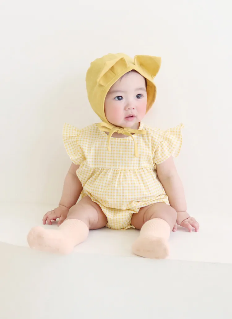 袖フリルチェックボディスーツ | 詳細画像1