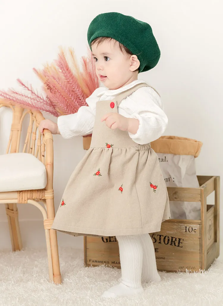 花刺繍サロペットスカート | 詳細画像1