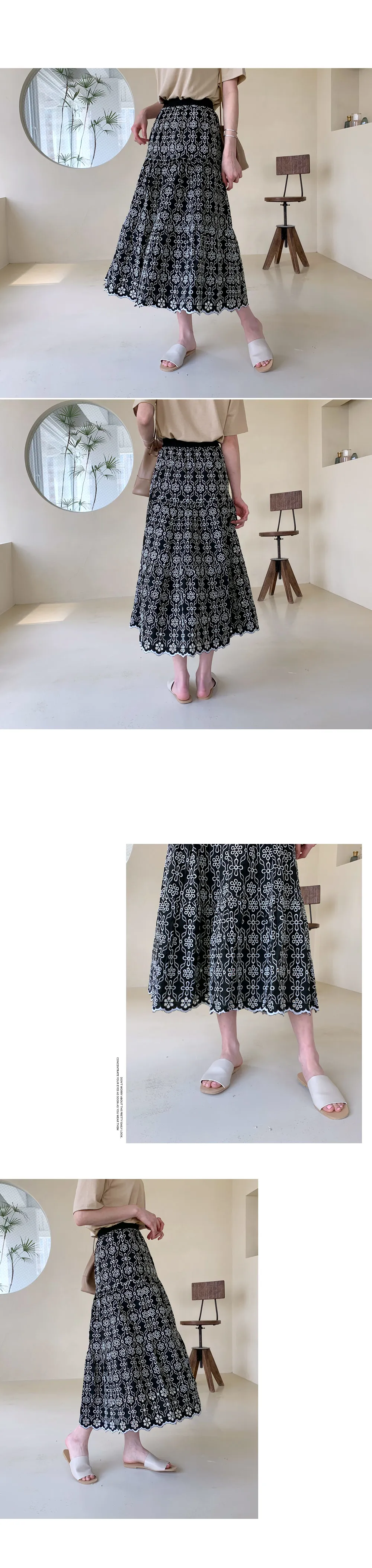 フラワーアイレットレーススカート・全2色 | DHOLIC | 詳細画像2