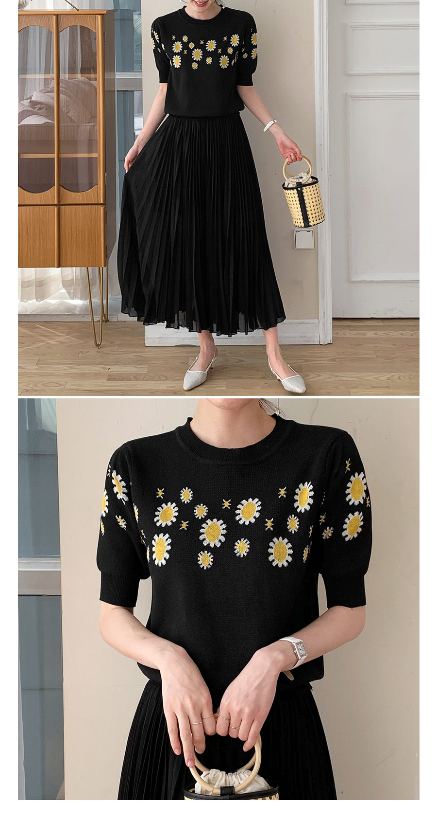 フラワーパターンニット・全2色 | DHOLIC PLUS | 詳細画像12