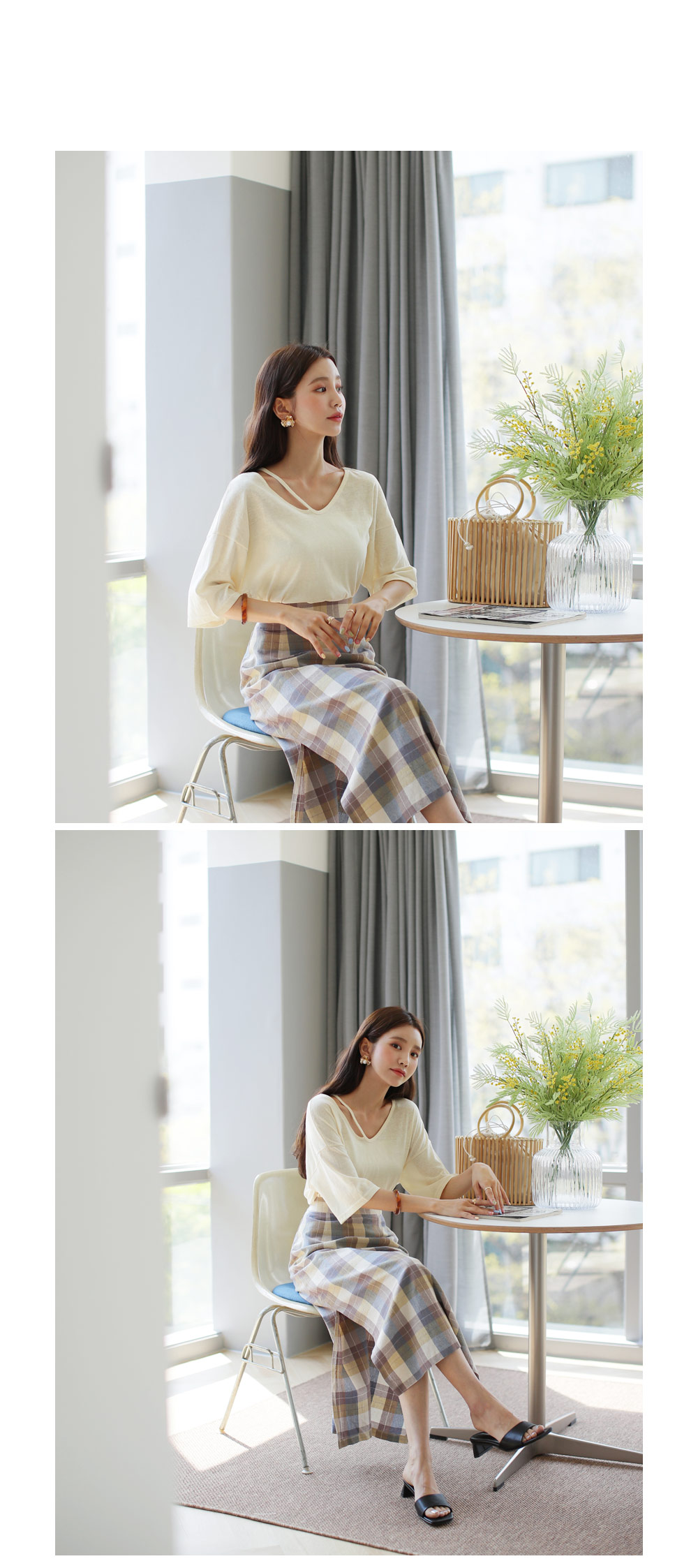 チェックスリットスカート・全2色 | DHOLIC | 詳細画像3