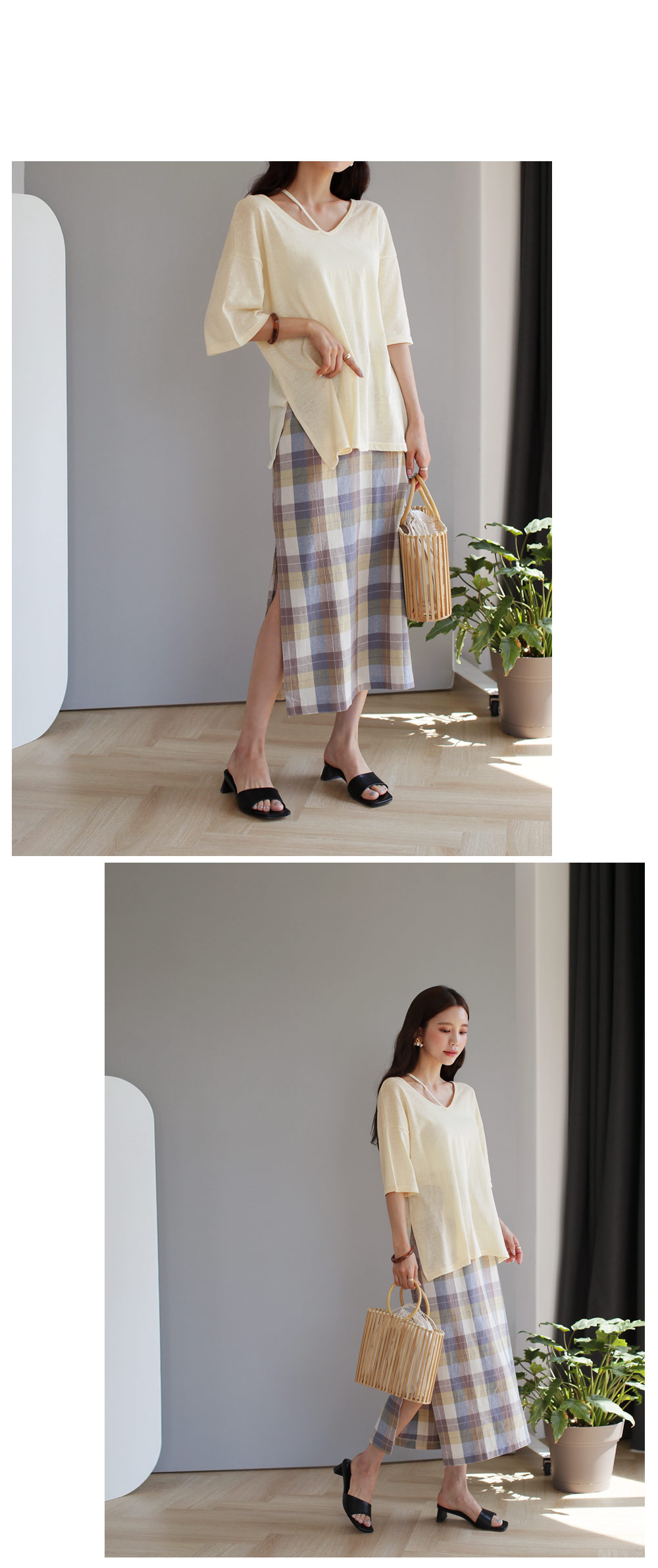 【春♪新作】【全2色】チェックスリットスカート　ブラック ワイン S/M【check-0107jjsk】(lam)(0303) チェックスリットスカート・全2色 | レディースファッション通販