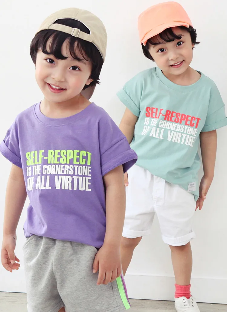 配色レタリング半袖Tシャツ | 詳細画像1