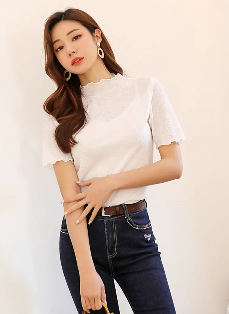 ウェーブヘム半袖Tシャツ | styleonme | 詳細画像1